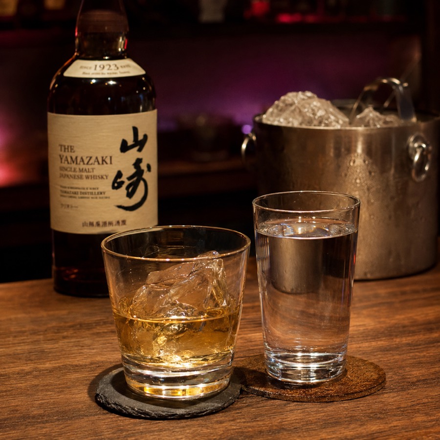 チェイサー＝強いお酒と一緒に飲む水。頼めば出してもらえる。
